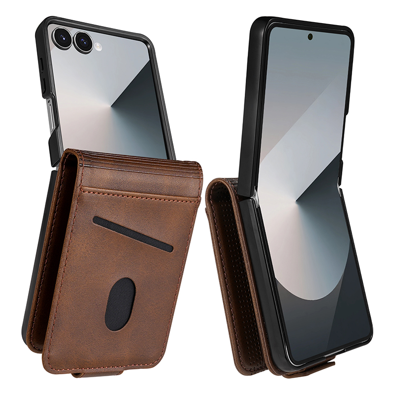 Leather Wallet Card Holder Phone Cover - حافظة هاتف جلدية مع حامل بطاقات