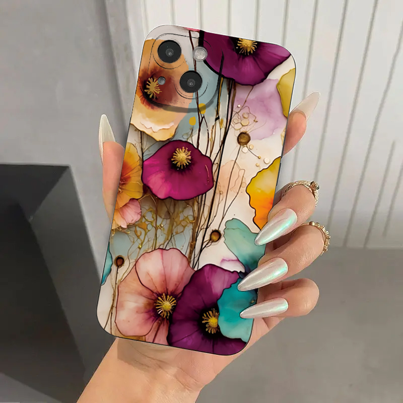 Vintage Floral Pattern Soft Case - خمر الأزهار نمط لينة بولي TPU