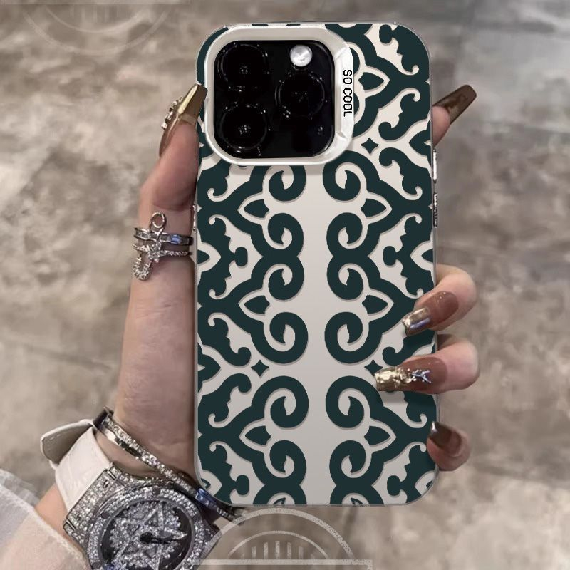 Vintage Floral Pattern Soft Case - غطاء هاتف بتصميم بيزلي عتيق لآيفون