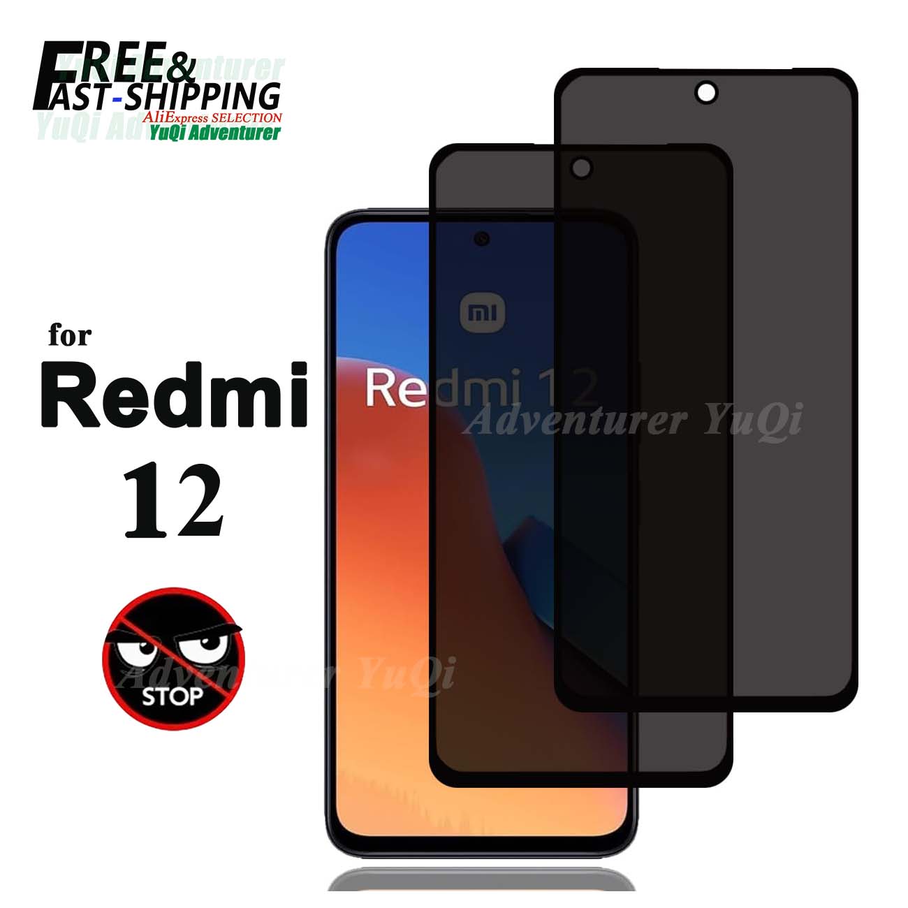 Anti Spy Privacy Glass Case - واقي شاشة مضاد للتجسس لهاتف Xiaomi