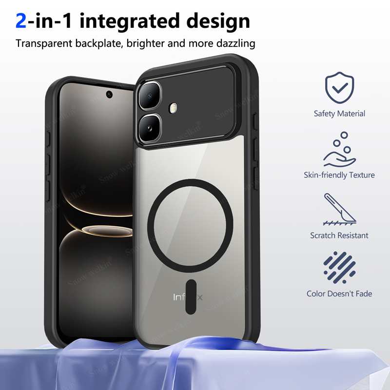 Clear Shockproof Bumper Case - غطاء سيليكون شفاف مغناطيسي لهاتف إنفينكس