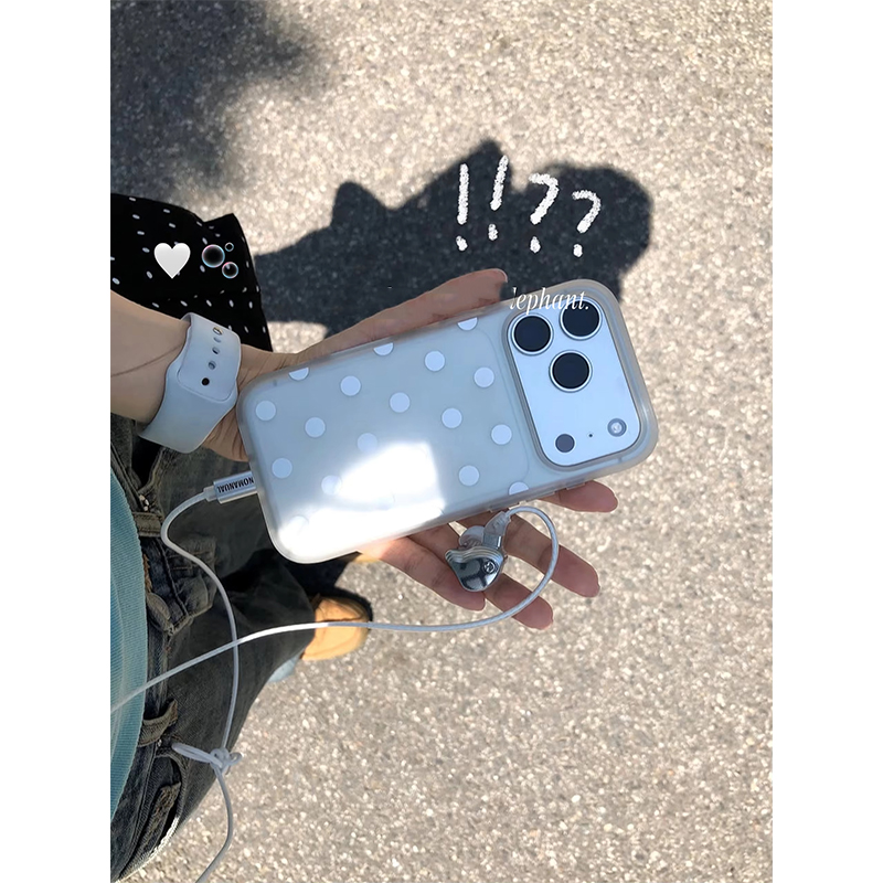 Clear Shockproof Bumper Case - جراب هاتف شفاف غير لامع بنقاط