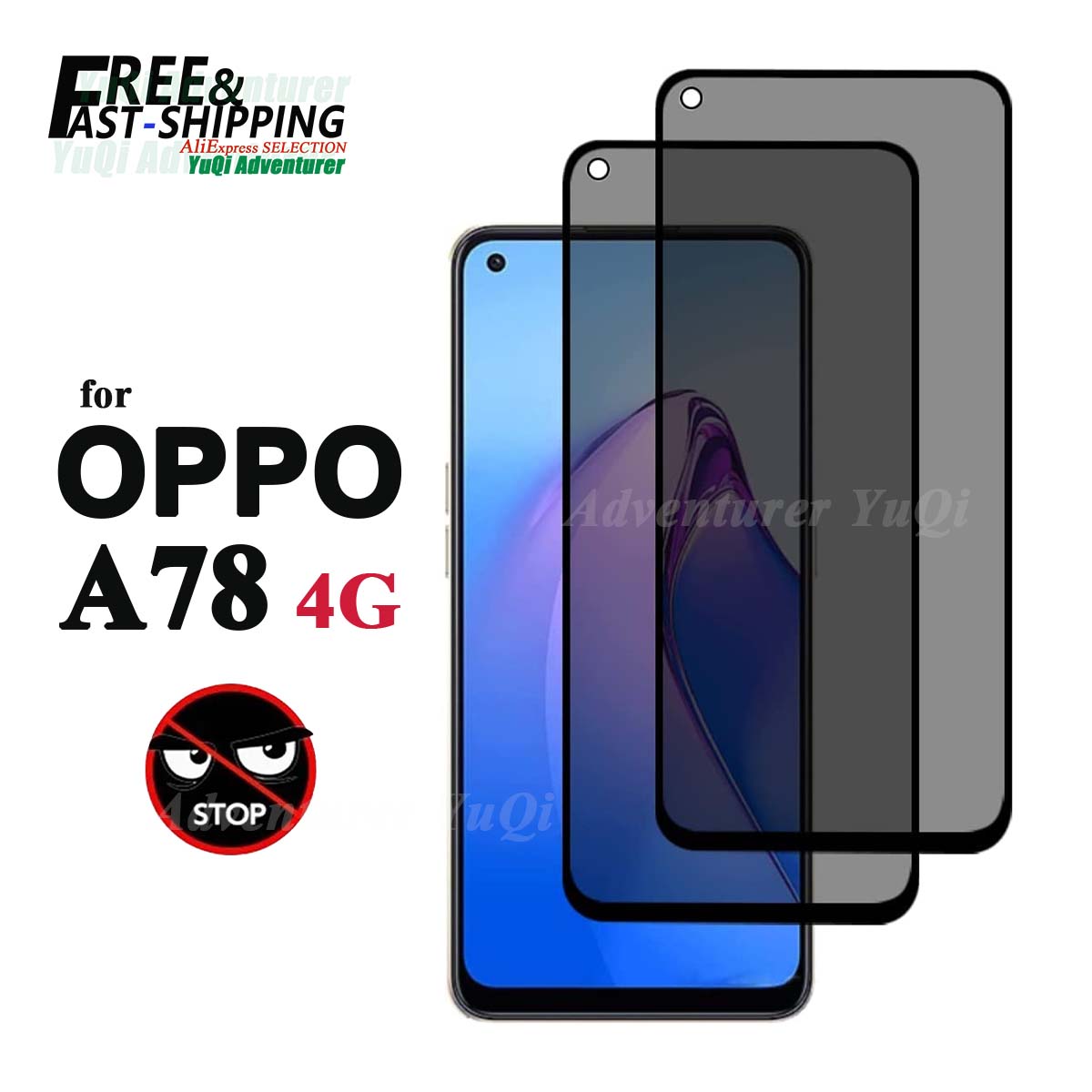 Anti Spy Privacy Glass Case - واقي شاشة مضاد للتجسس لـ OPPO