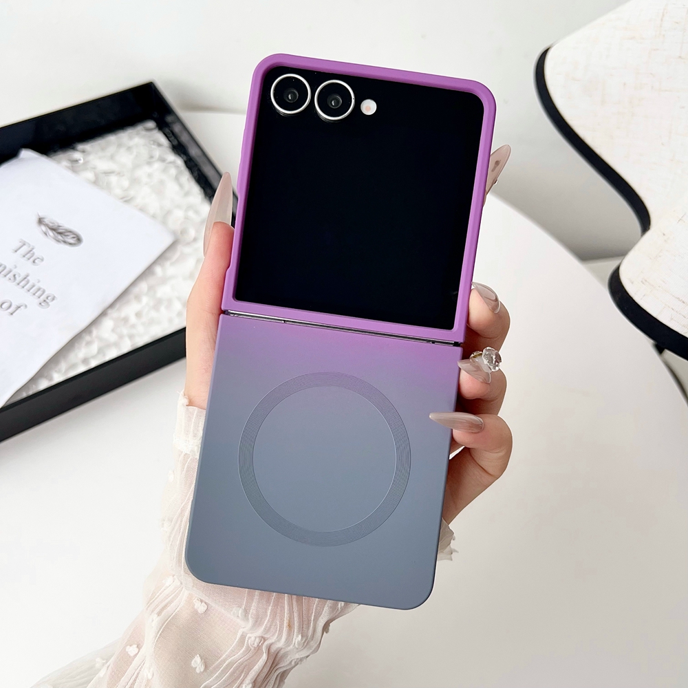 Liquid Silicone Magnetic Phone Case - غطاء هاتف مغناطيسي لاسلكي بتدرج لوني
