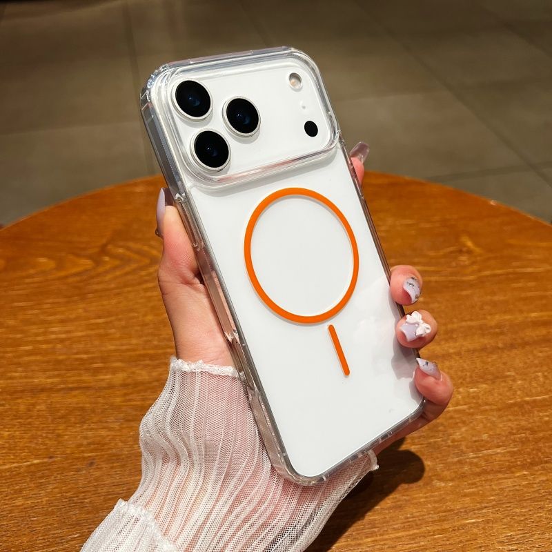 Clear Shockproof Bumper Case - غطاء شحن لاسلكي مغناطيسي فاخر وشفاف