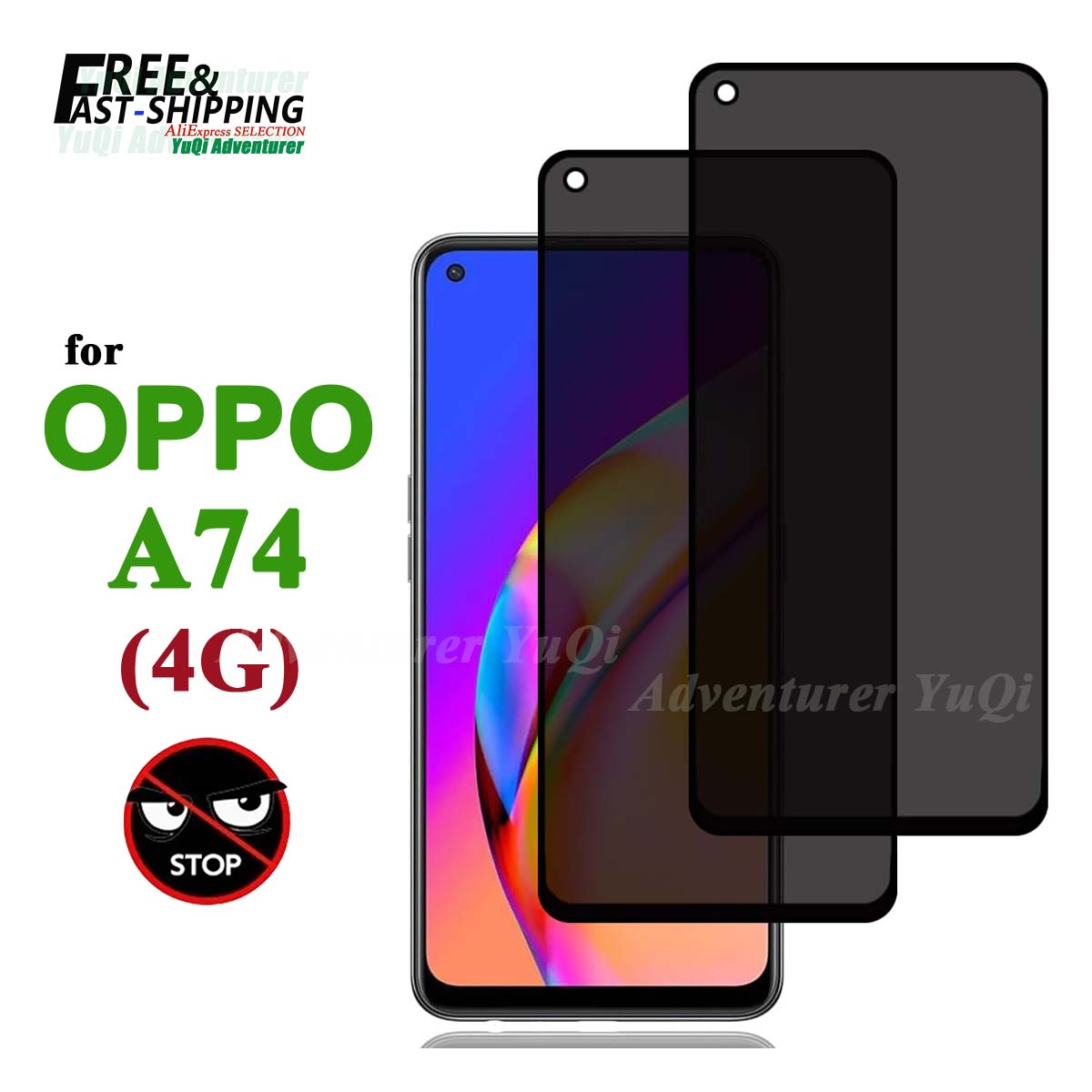 Anti Spy Privacy Glass Case - واقي شاشة مضاد للتجسس لهاتف OPPO