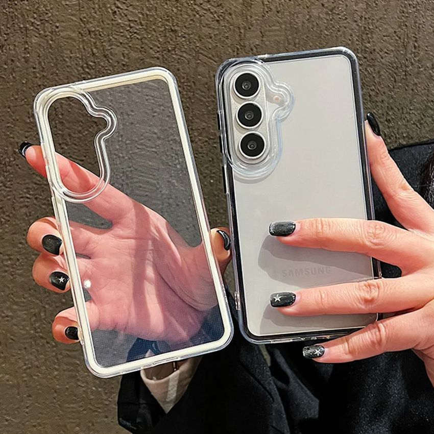 Clear Shockproof Bumper Case - غطاء خلفي شفاف بإطار ملون فاخر