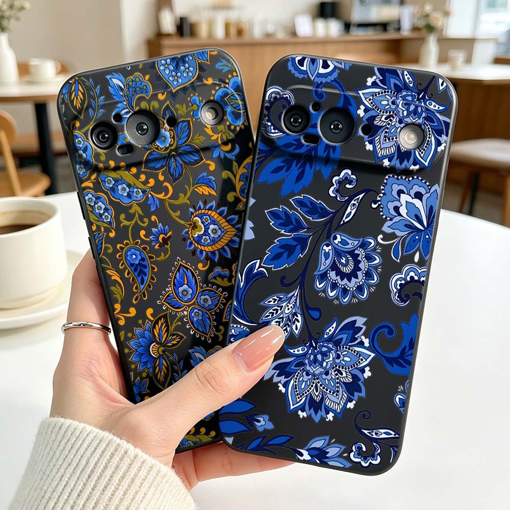 Vintage Floral Pattern Soft Case - غطاء سيليكون بتصميم عتيق ونقشة زهور
