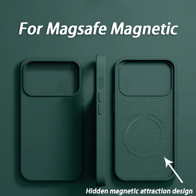 Liquid Silicone Magnetic Phone Case - حافظة فاخرة للشحن اللاسلكي متوافقة مع