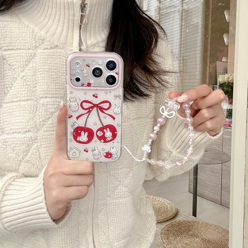 غطاء هاتف لطيف بتصميم الكرتون  - مراجعة Cute Cartoon Wrist Strap Silicone Case وسعره