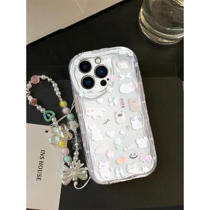 لطيف القط القوس المعصم سلسلة ا - مراجعة Cute Cartoon Wrist Strap Silicone Case وسعره