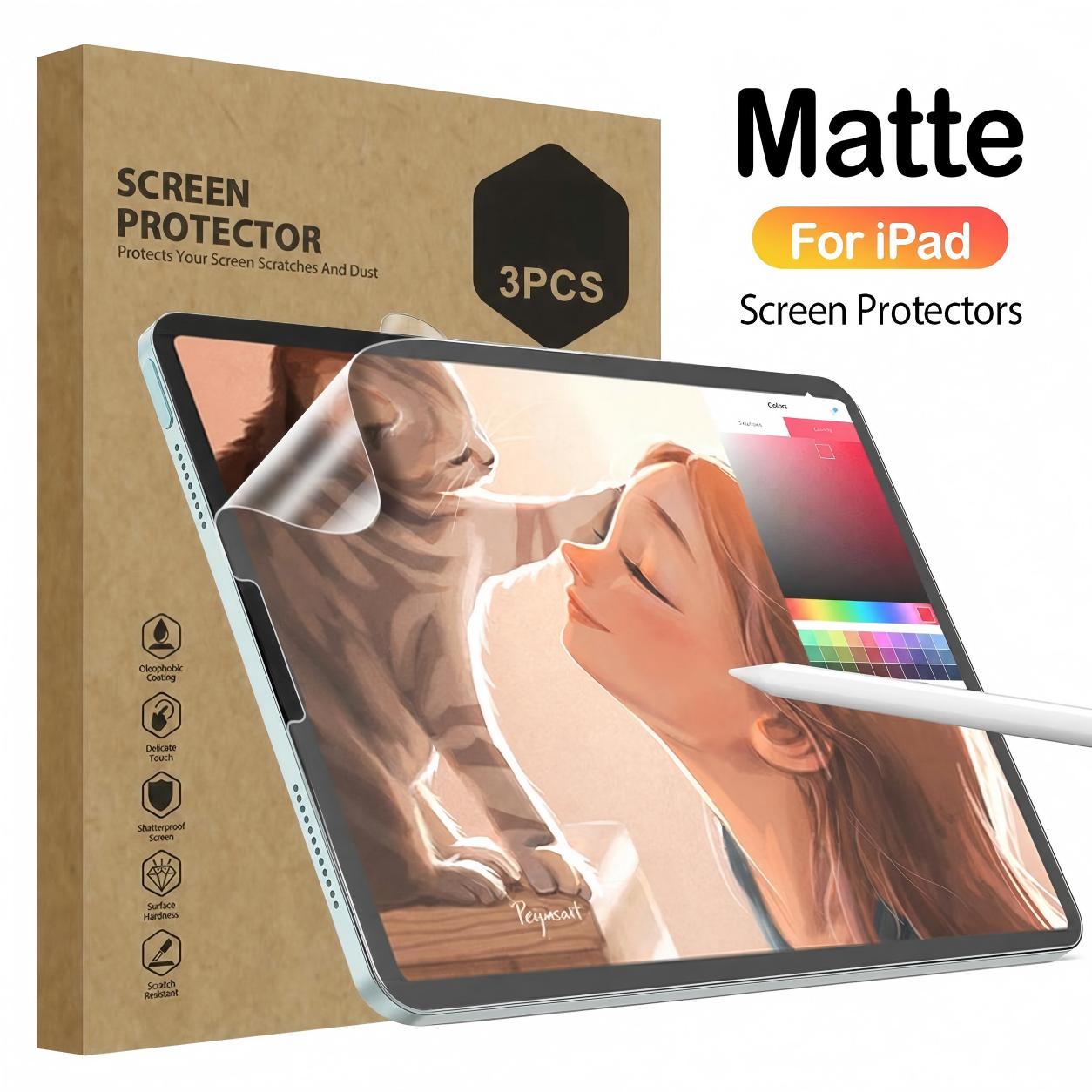 3 قطع من واقي الشاشة المطفي ال - مراجعة Matte Anti Glare Screen Protector وسعره