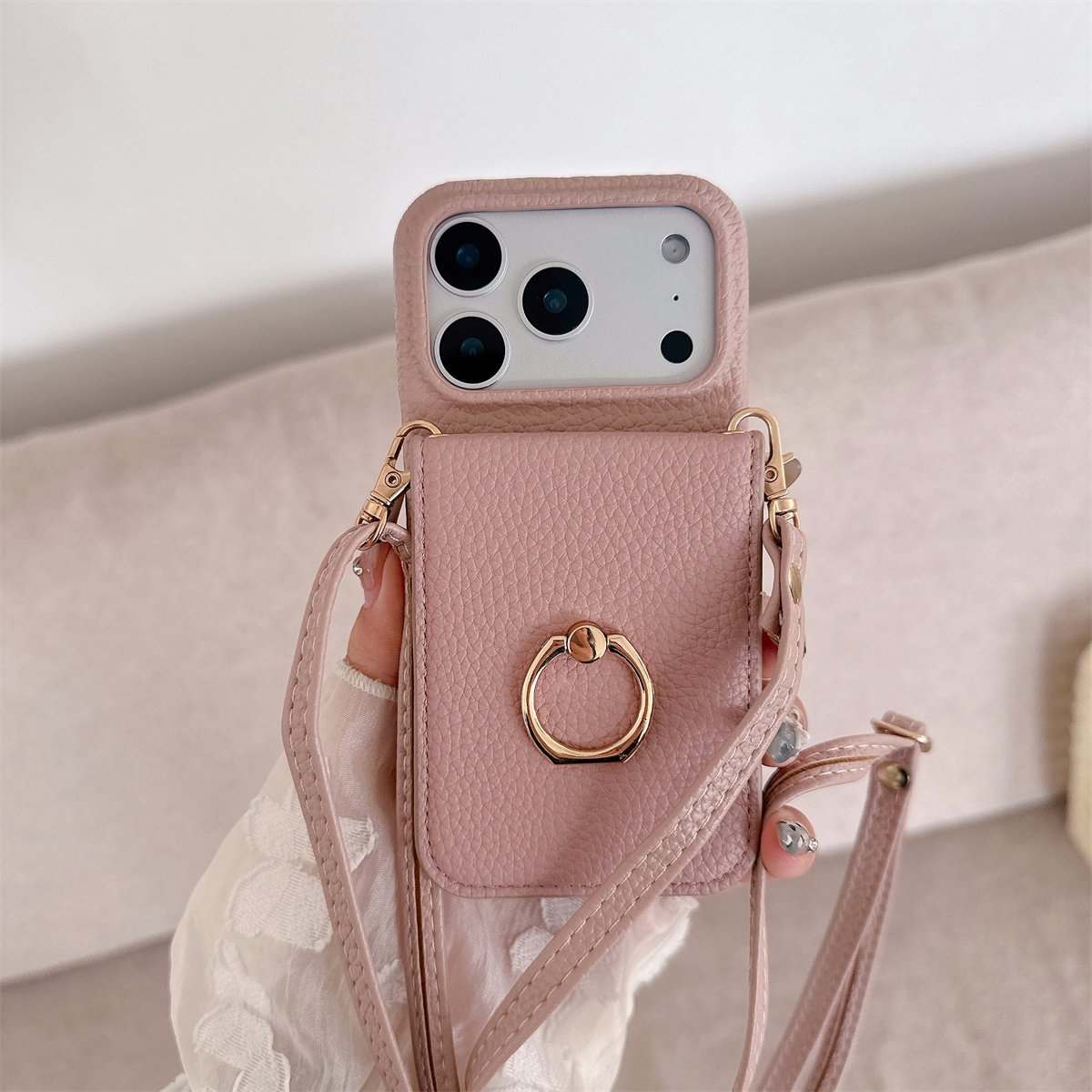 Crossbody الحبل مع حامل بطاقة  - مراجعة Leather Wallet Card Holder Phone Cover وسعره