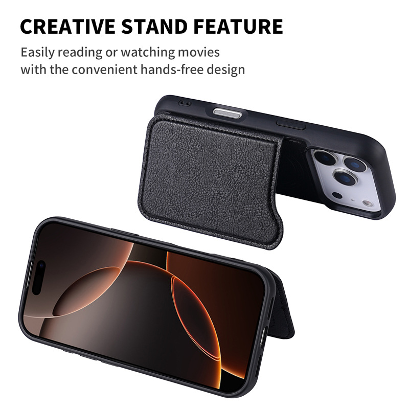 ل Magsafe المغناطيسي محفظة جلد - مراجعة Leather Wallet Card Holder Phone Cover وسعره