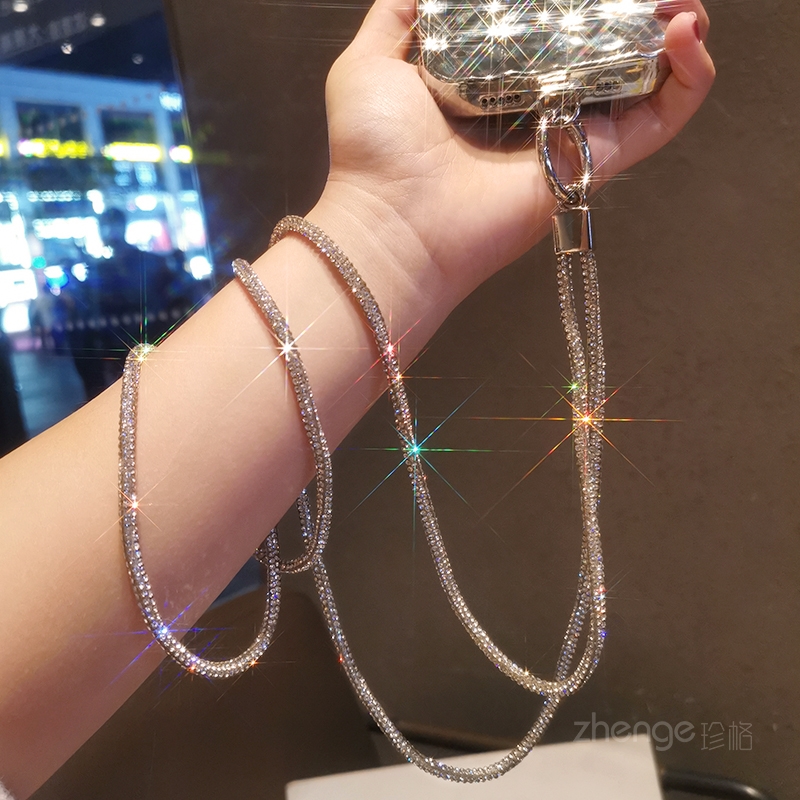 Crossbody كامل الماس سلسلة الإ - مراجعة Crossbody Lanyard Neck Strap Case وسعره