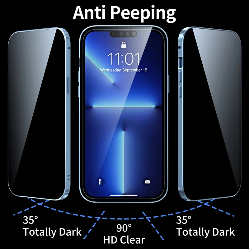 جراب هاتف مغناطيسي معدني جديد  - مراجعة Anti Spy Privacy Glass Case وسعره