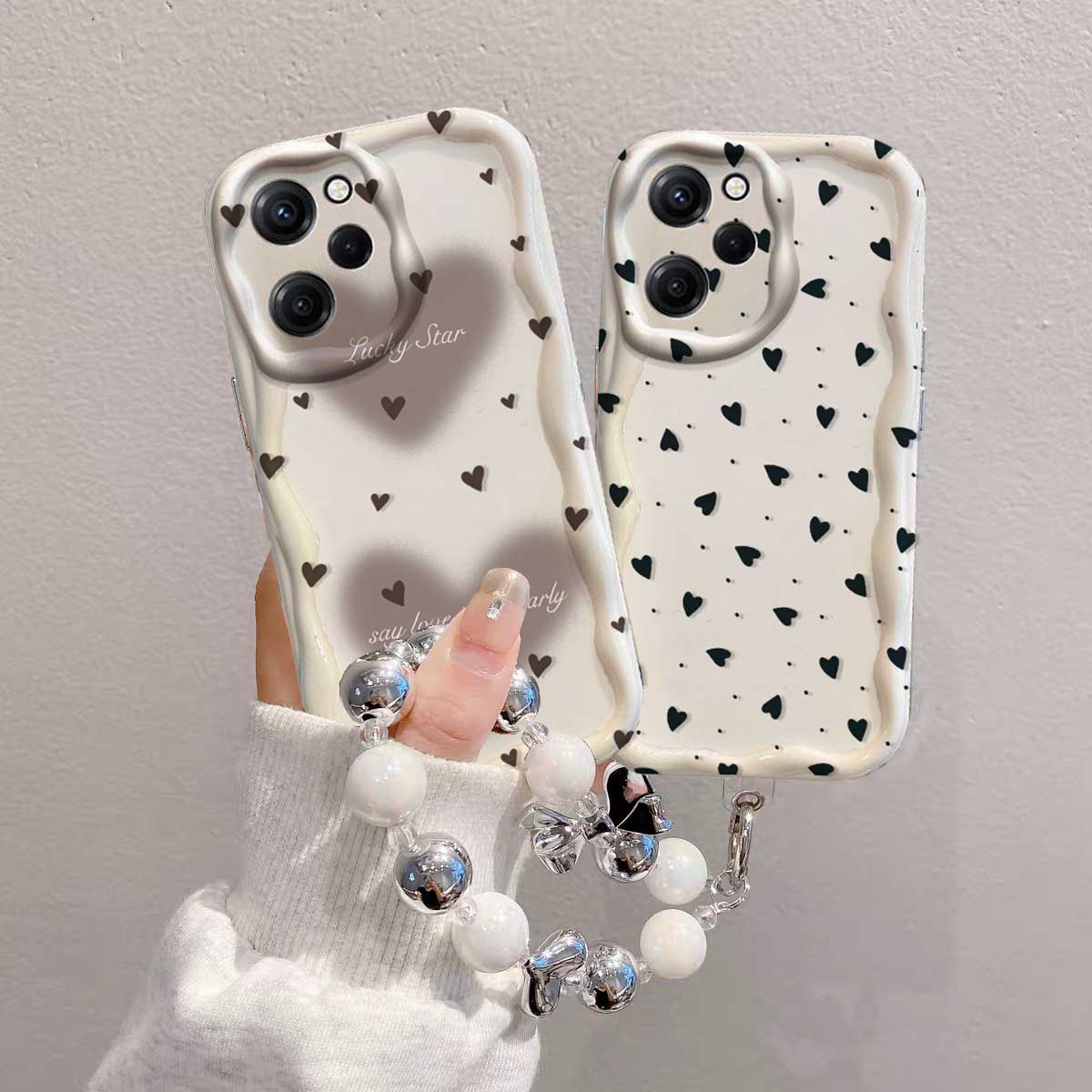 غطاء حماية لهواتف RENO 15 15F  - مراجعة Cute Cartoon Wrist Strap Silicone Case وسعره