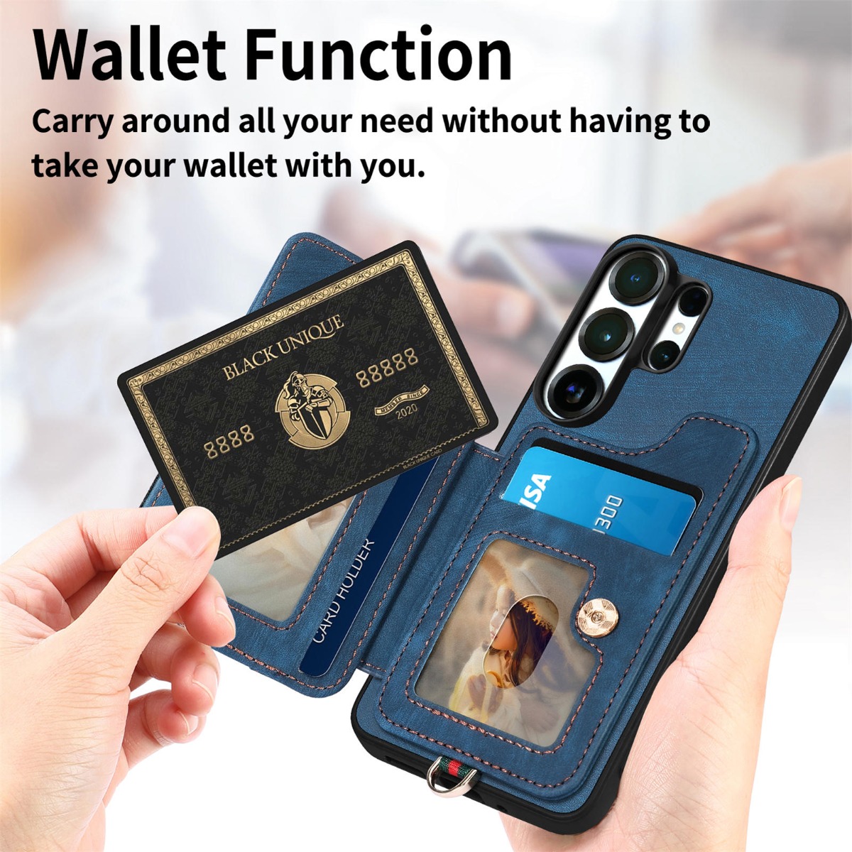 غطاء هاتف لسامسونج S26 ألترا S - مراجعة Leather Wallet Card Holder Phone Cover وسعره