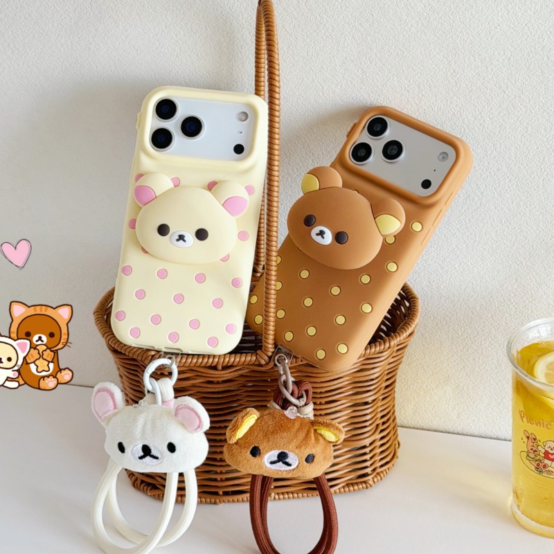 غطاء هاتف سيليكون ثلاثي الأبعا - مراجعة Cute Cartoon Wrist Strap Silicone Case وسعره