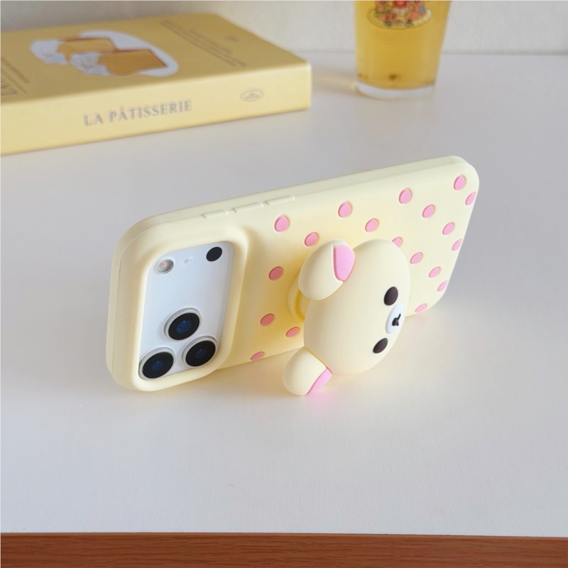 غطاء هاتف سيليكون ثلاثي الأبعا - مراجعة Cute Cartoon Wrist Strap Silicone Case وسعره