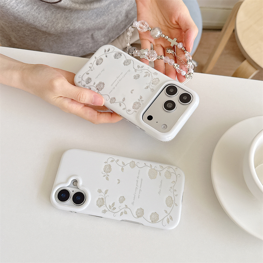 جراب هاتف فضي عتيق بتصميم حديق - مراجعة Vintage Floral Pattern Soft Case وسعره