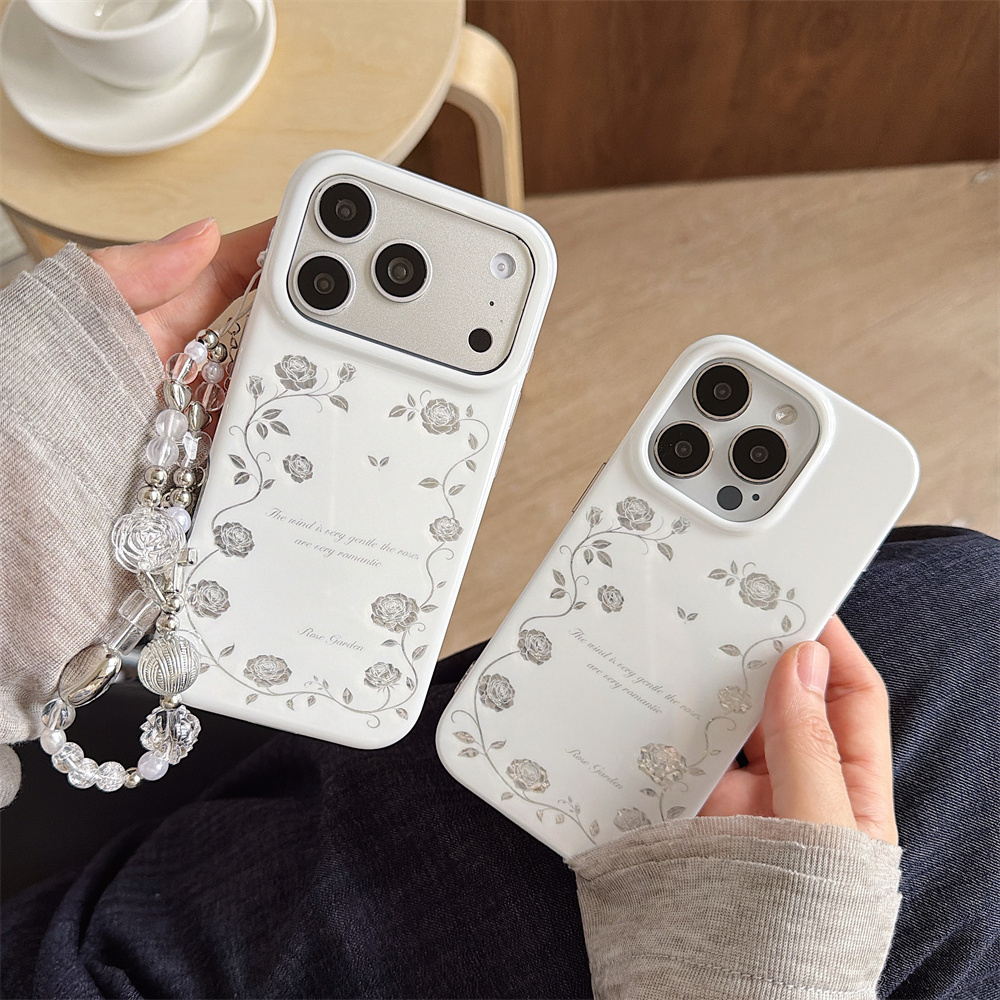 جراب هاتف فضي عتيق بتصميم حديق - مراجعة Vintage Floral Pattern Soft Case وسعره
