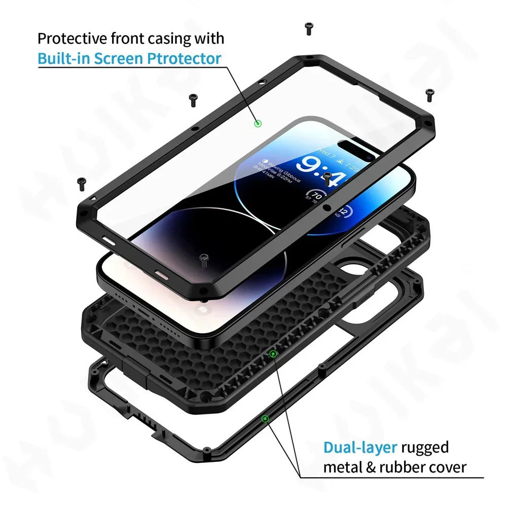حافظة لهاتف آيفون 16 15 13 12  - مراجعة Heavy Duty 360 Full Body Protective Case وسعره