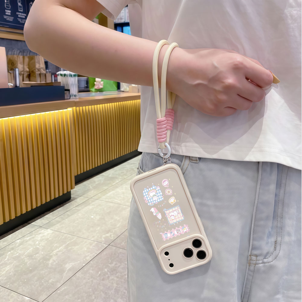 حافظات هواتف بحزام معصم وحبل ت - مراجعة Cute Cartoon Wrist Strap Silicone Case وسعره
