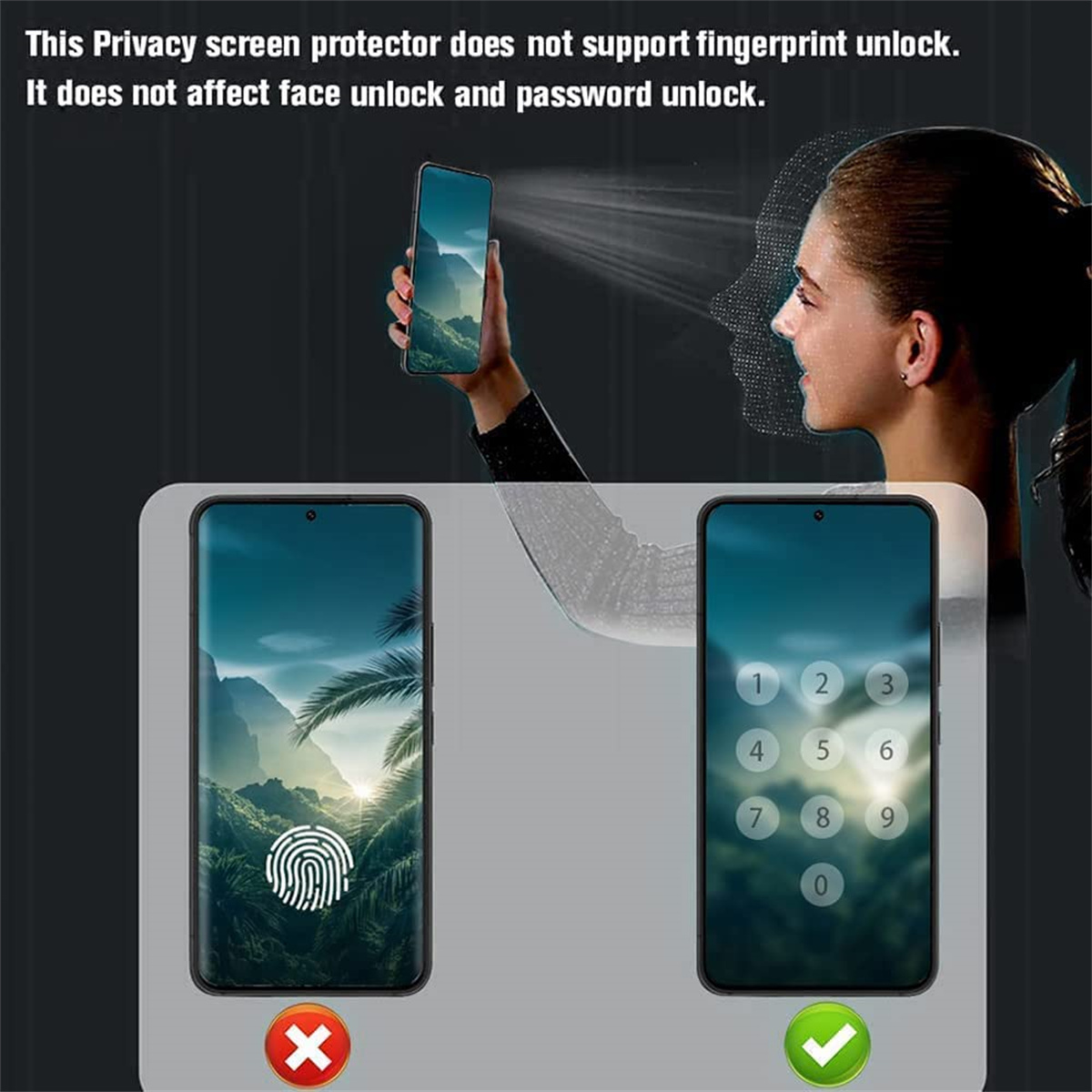 واقي شاشة مضاد للتجسس لهاتف سا - مراجعة Anti Spy Privacy Glass Case وسعره