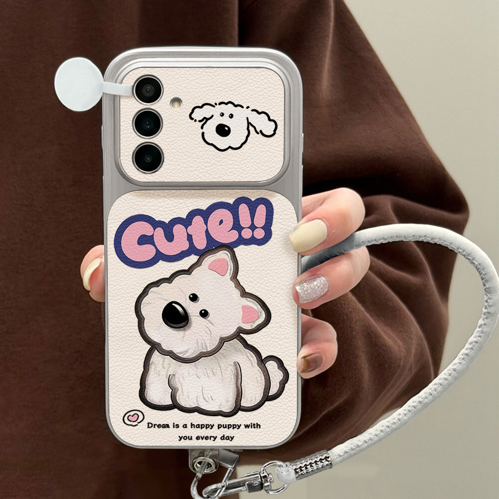 غطاء هاتف لطيف بتصميم كلب كرتو - مراجعة Cute Cartoon Wrist Strap Silicone Case وسعره