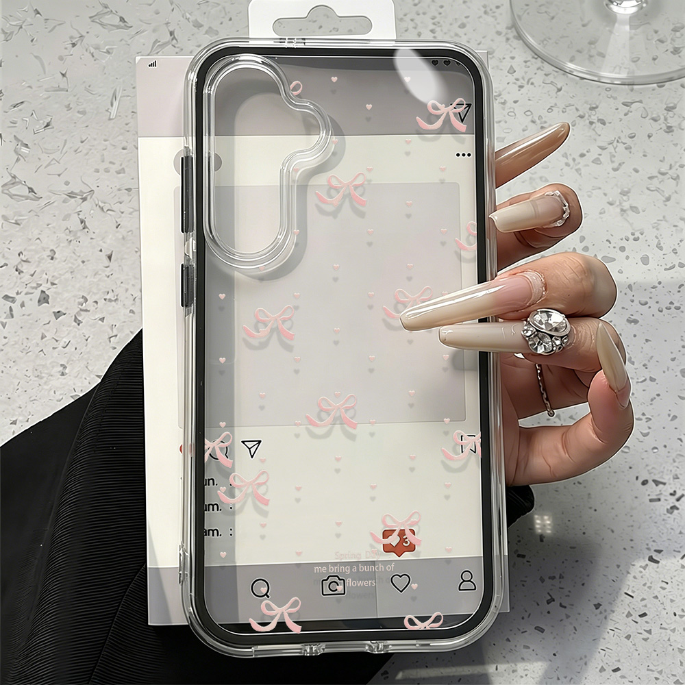 غطاء هاتف ناعم بتصميم فيونكة و - مراجعة Clear Shockproof Bumper Case وسعره