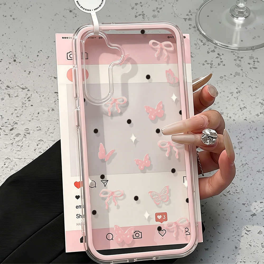 غطاء هاتف ناعم بتصميم فيونكة و - مراجعة Clear Shockproof Bumper Case وسعره