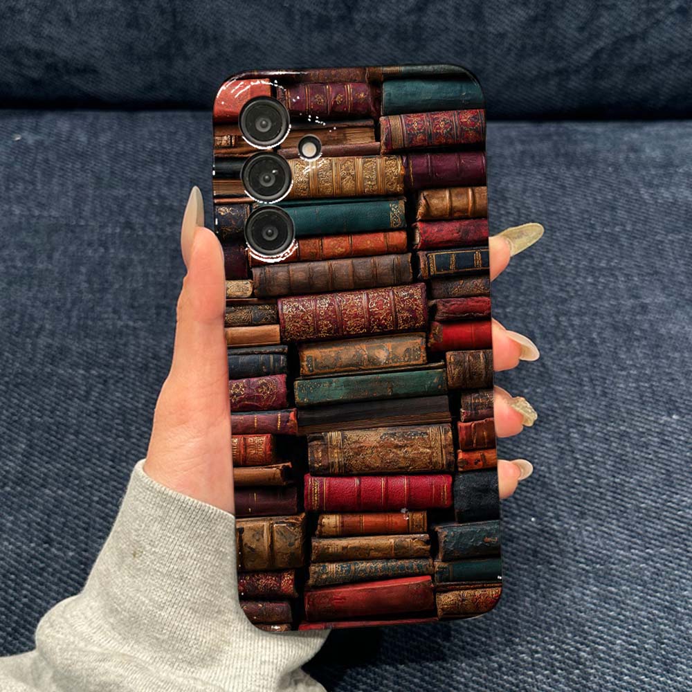 غطاء هاتف بنمط كتب عتيقة لسامس - مراجعة Vintage Floral Pattern Soft Case وسعره