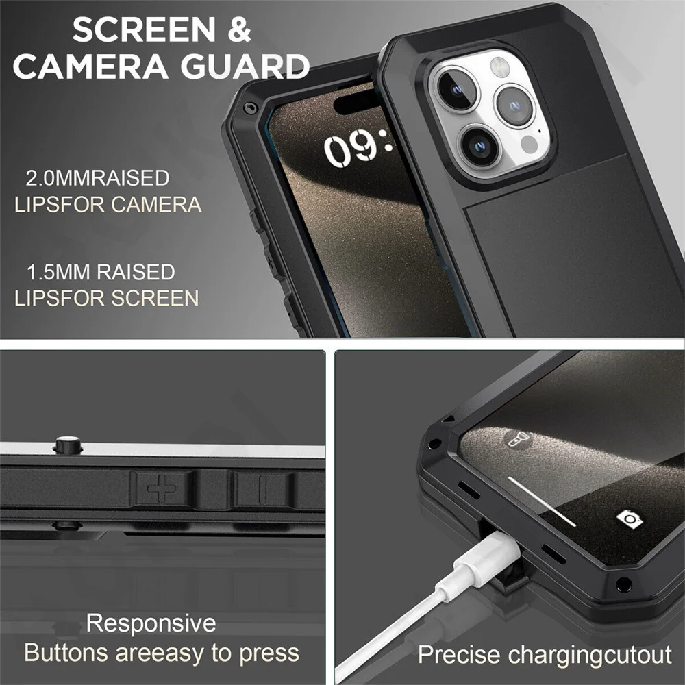 غطاء واقي مقاوم للصدمات معدني  - مراجعة Heavy Duty 360 Full Body Protective Case وسعره