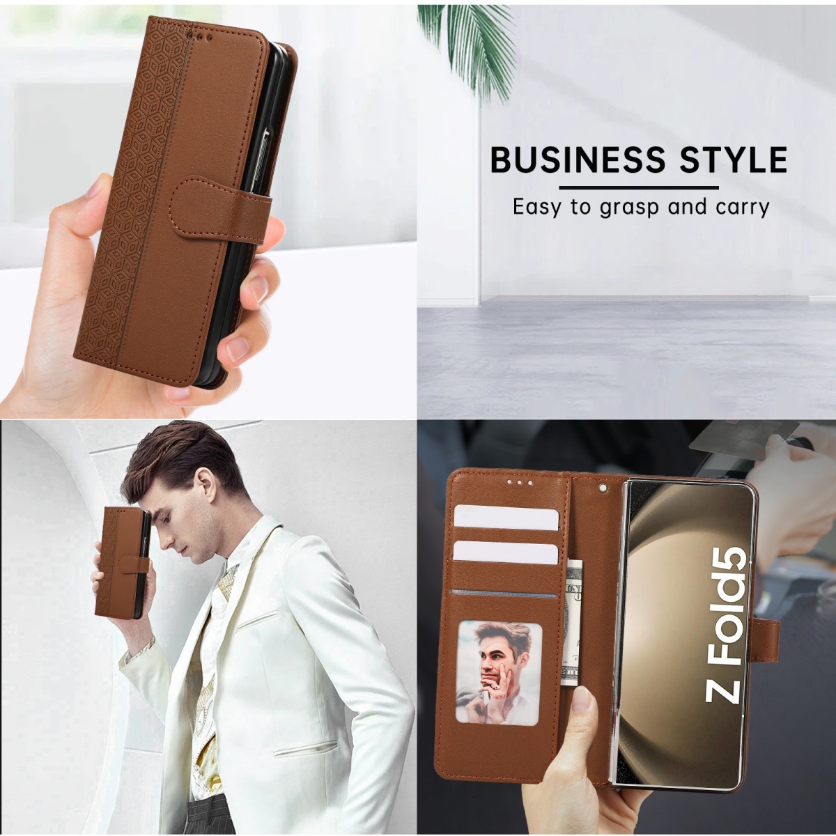حافظة هاتف جلدية قابلة للطي مع - مراجعة Leather Wallet Card Holder Phone Cover وسعره