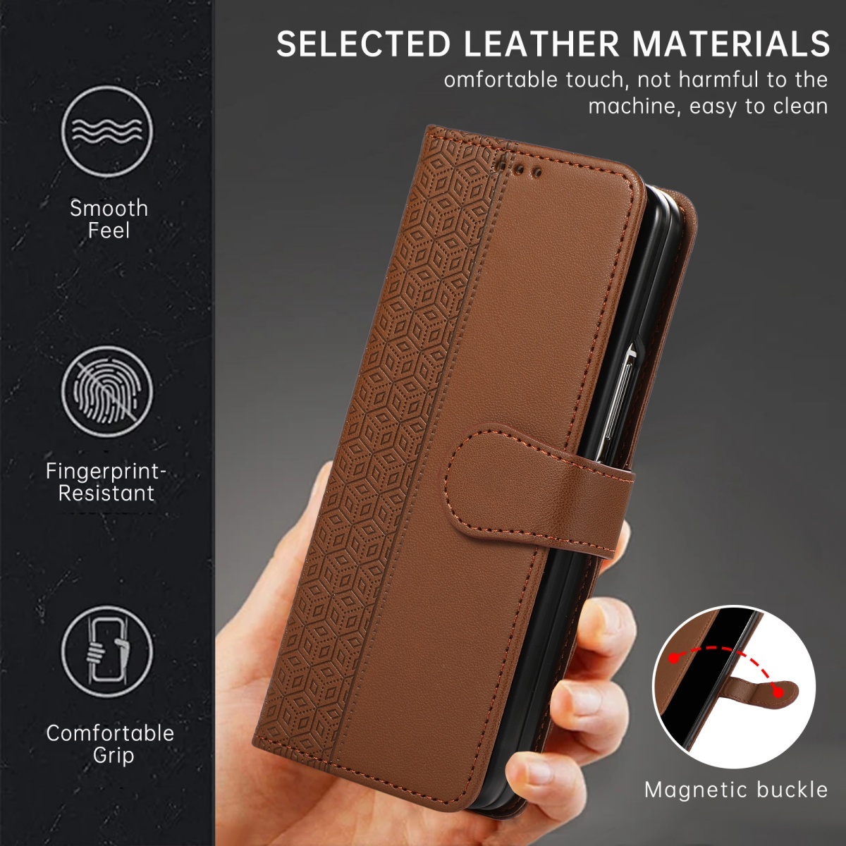 حافظة هاتف جلدية قابلة للطي مع - مراجعة Leather Wallet Card Holder Phone Cover وسعره