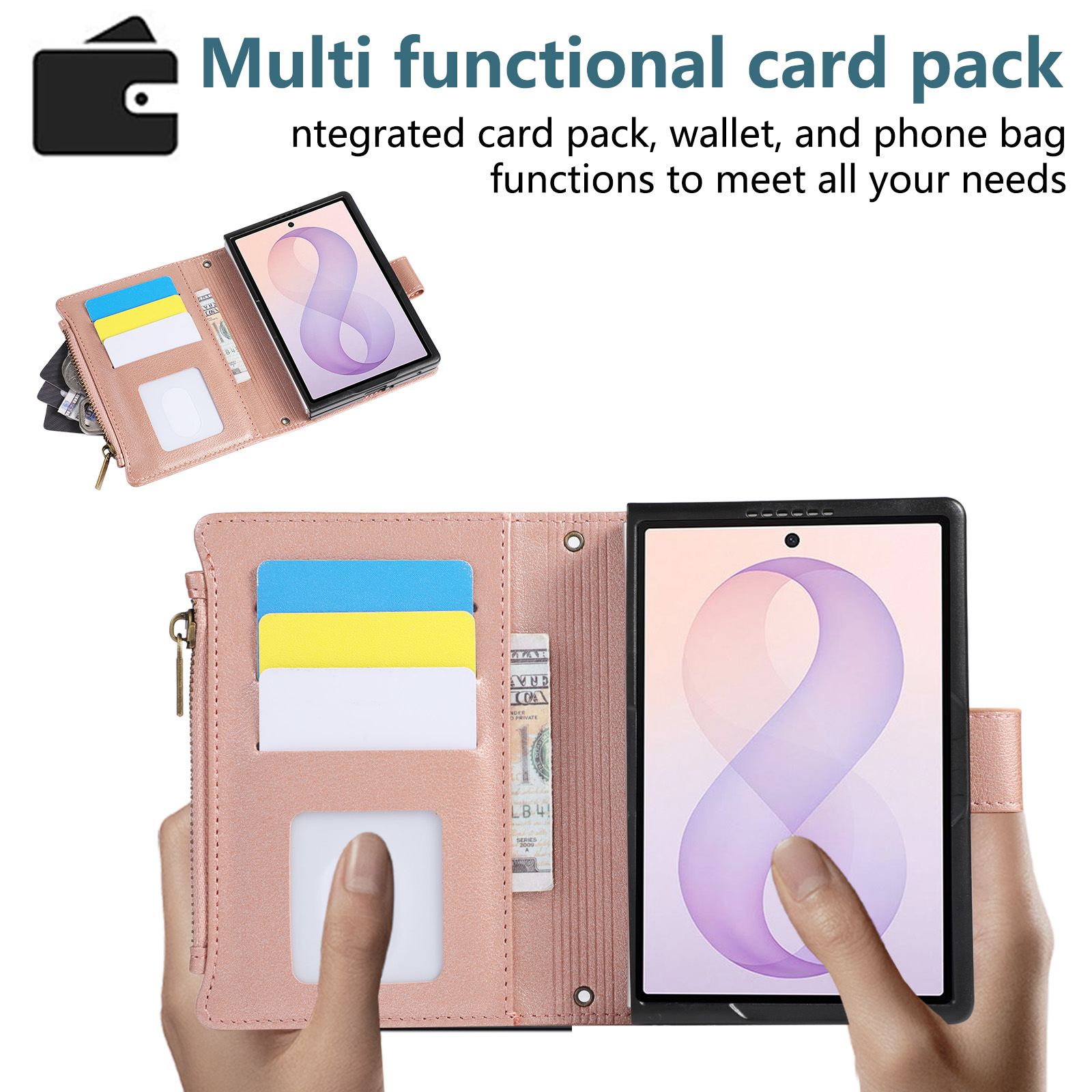 حافظة هاتف مع حزام معصم ومحفظة - مراجعة Leather Wallet Card Holder Phone Cover وسعره