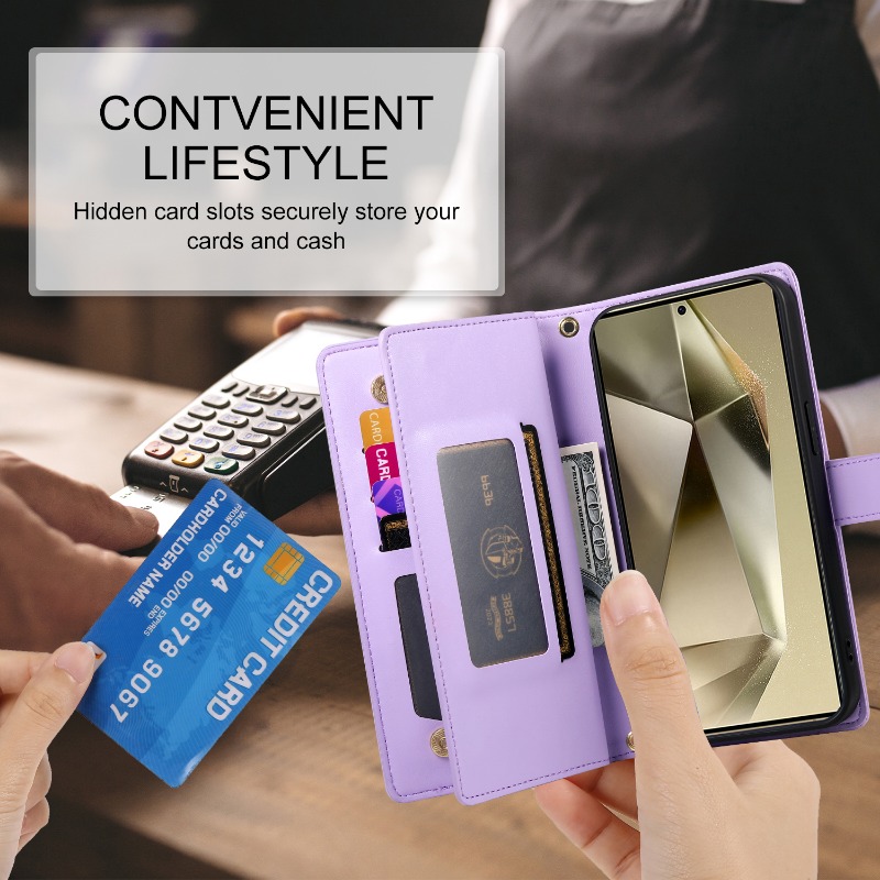 سستة Crossbody قضية الهاتف لسا - مراجعة Leather Wallet Card Holder Phone Cover وسعره