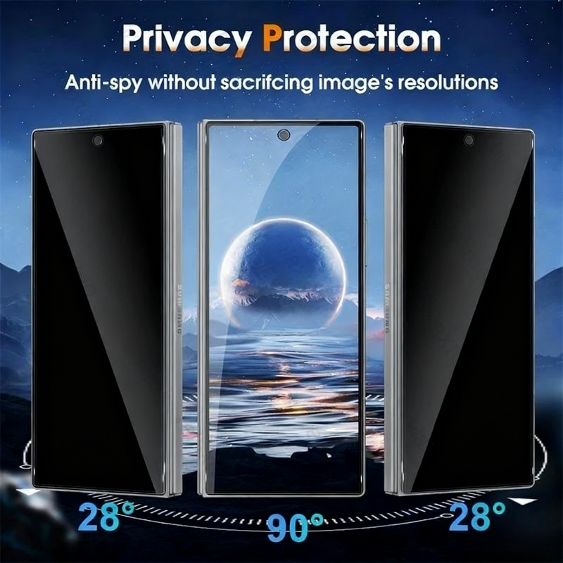 4 قطعة زجاج الخصوصية لهاتف سام - مراجعة Anti Spy Privacy Glass Case وسعره
